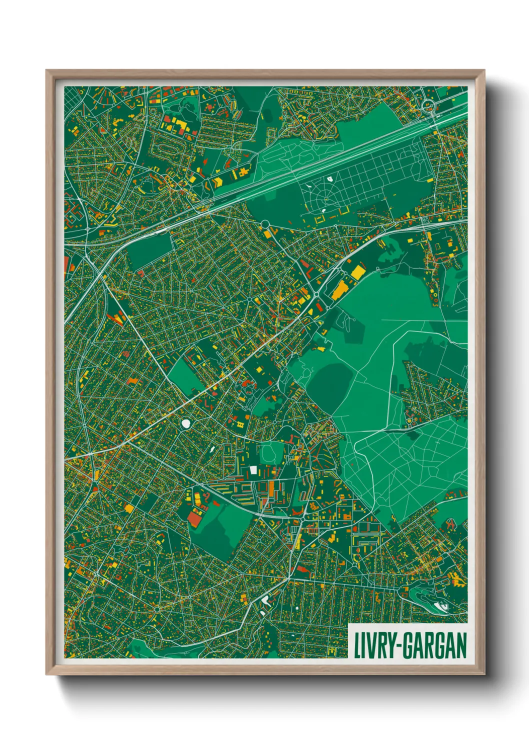 Une affiche de carte sur Livry-Gargan