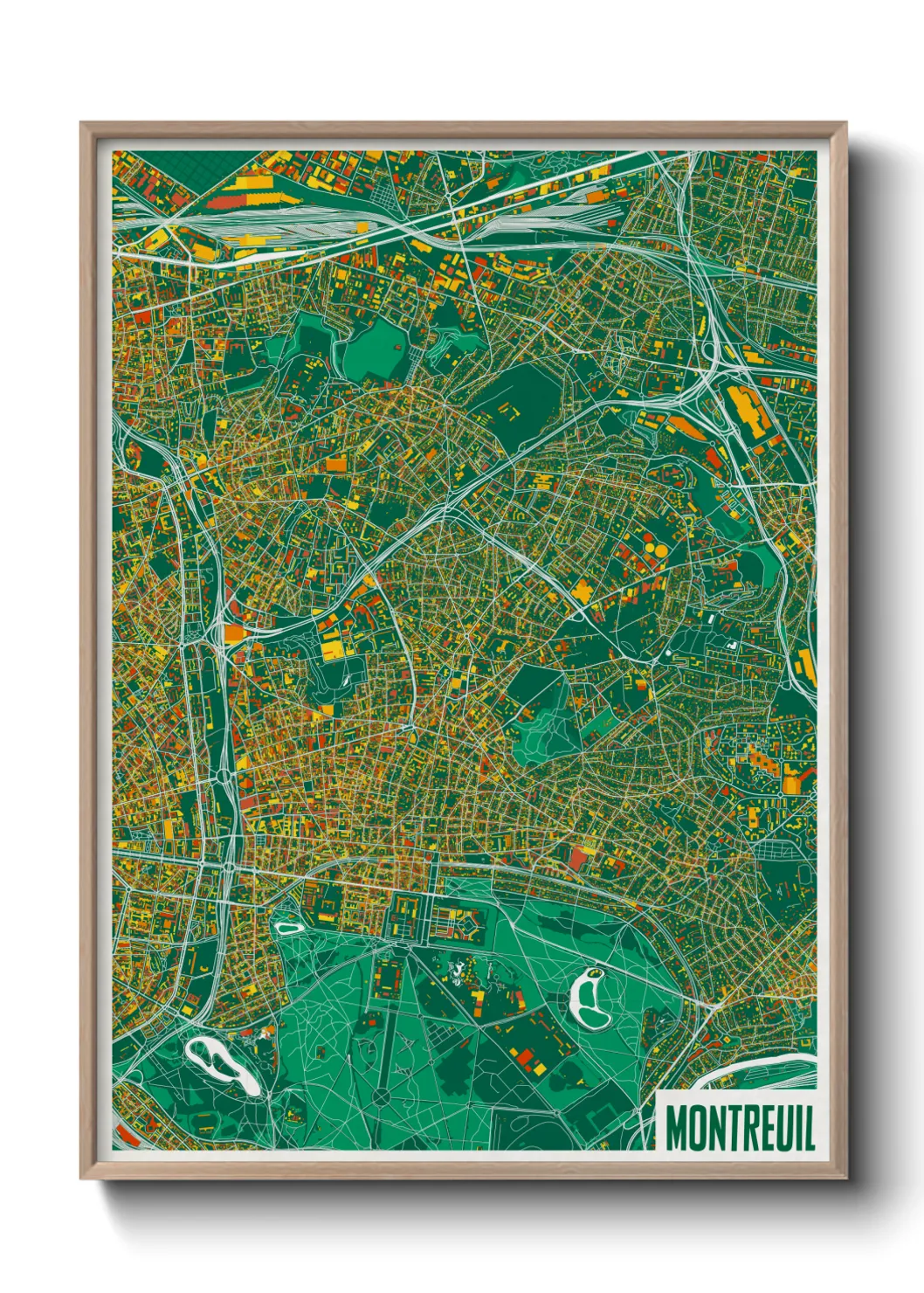 Une affiche de carte sur Montreuil