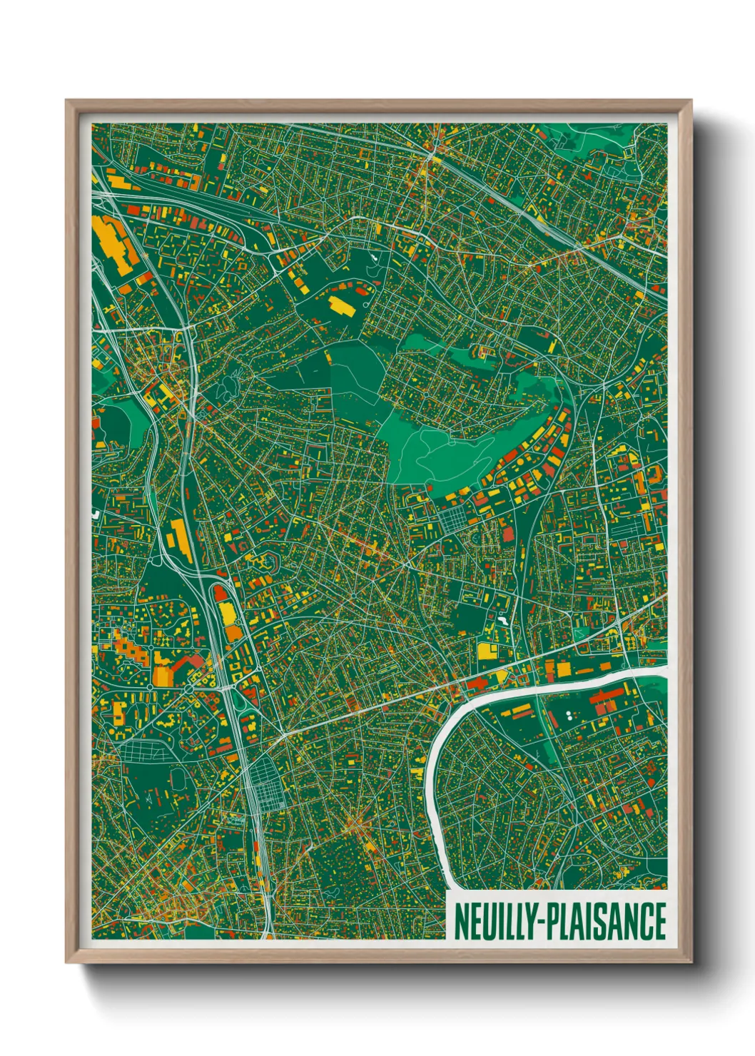 Une affiche de carte sur Neuilly-Plaisance