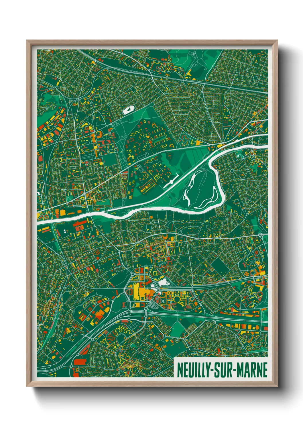 Une affiche de carte sur Neuilly-sur-Marne