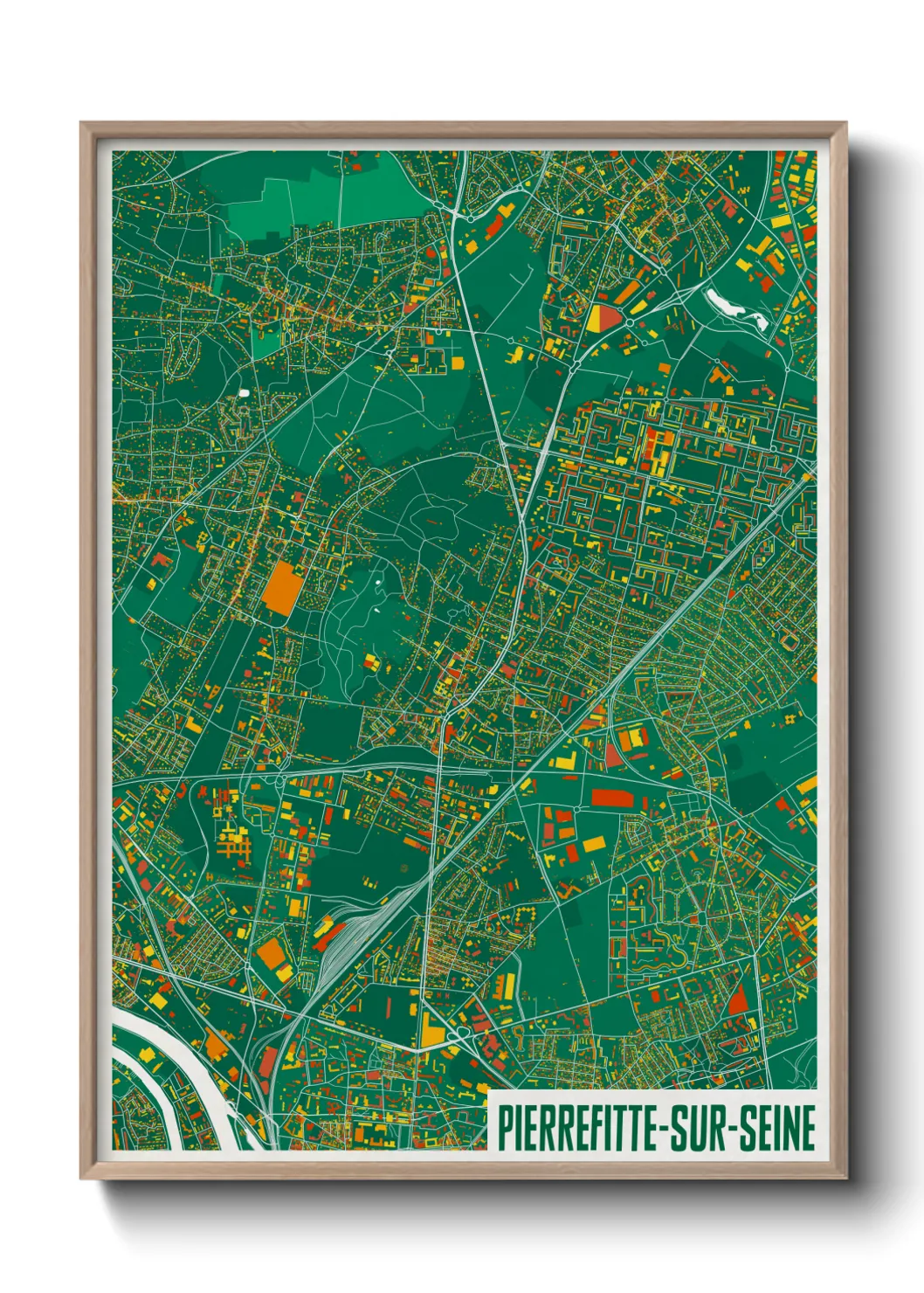 Une affiche de carte sur Pierrefitte-sur-Seine
