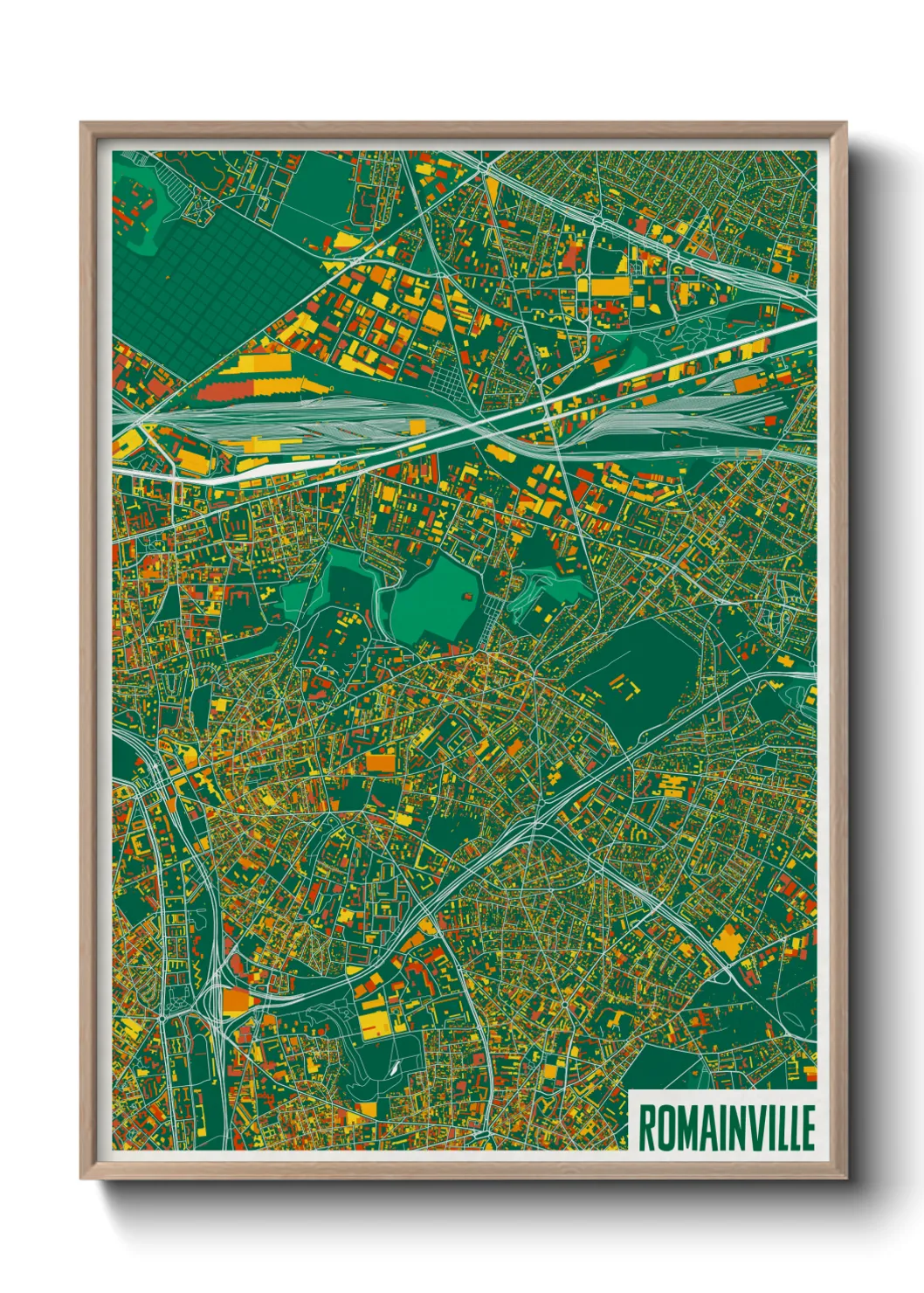 Une affiche de carte sur Romainville