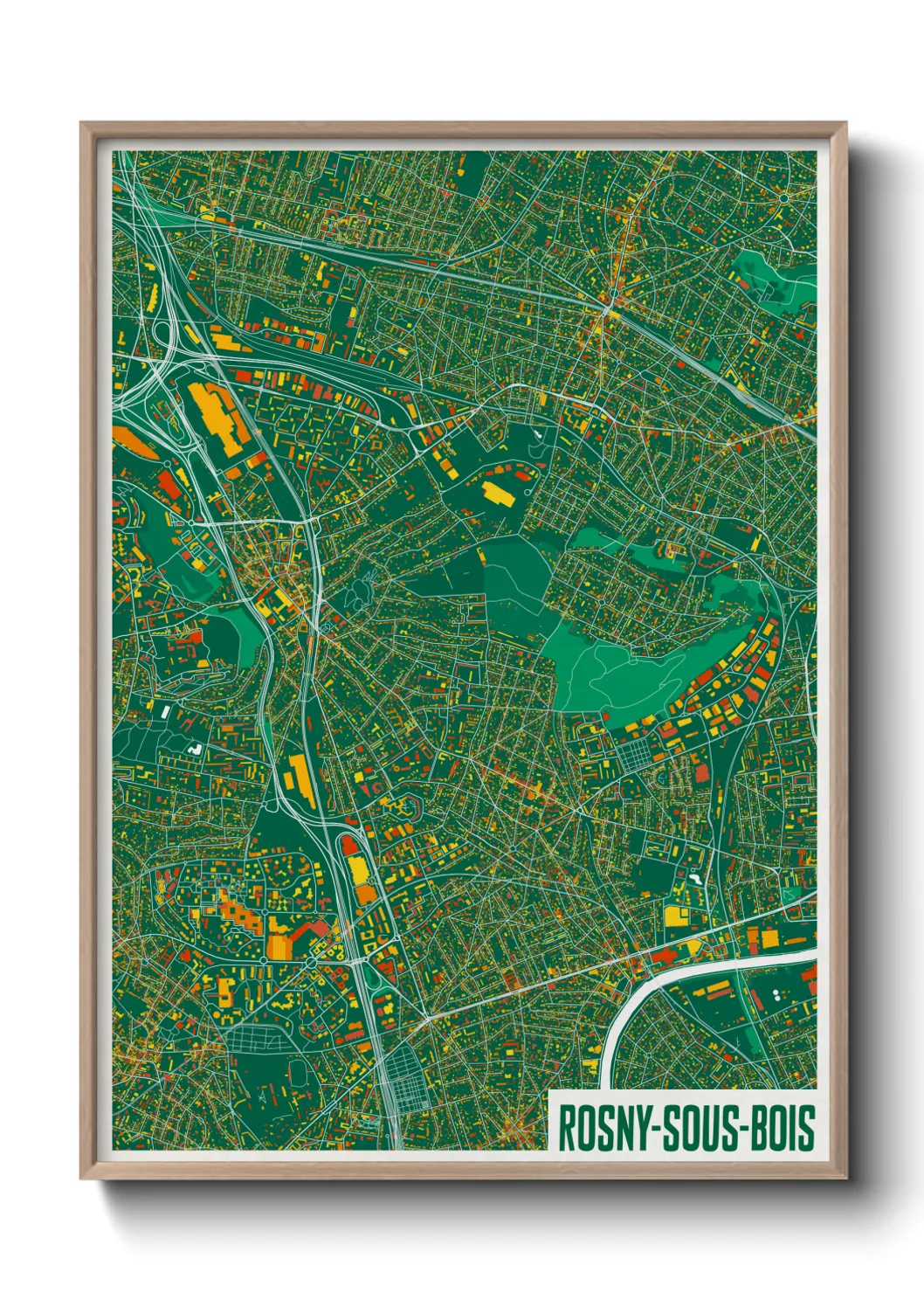 Une affiche de carte sur Rosny-sous-Bois