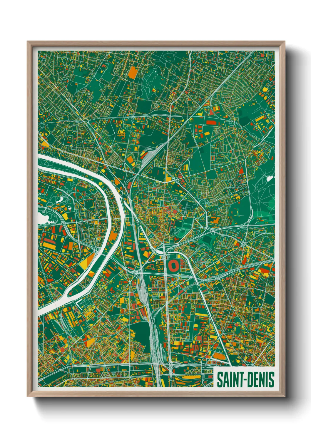 Une affiche de carte sur Saint-Denis