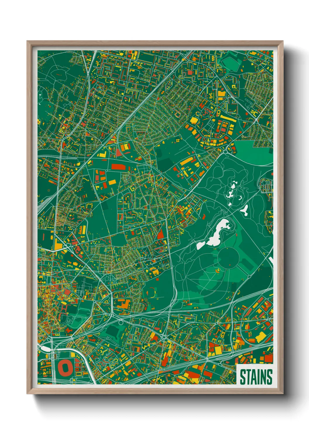 Une affiche de carte sur Stains