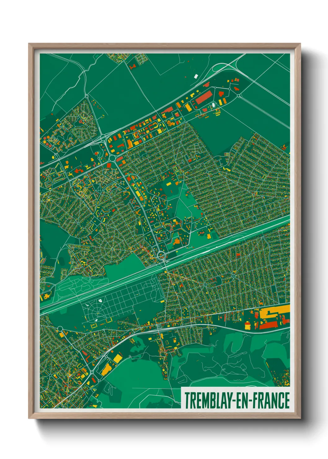 Une affiche de carte sur Tremblay-en-France