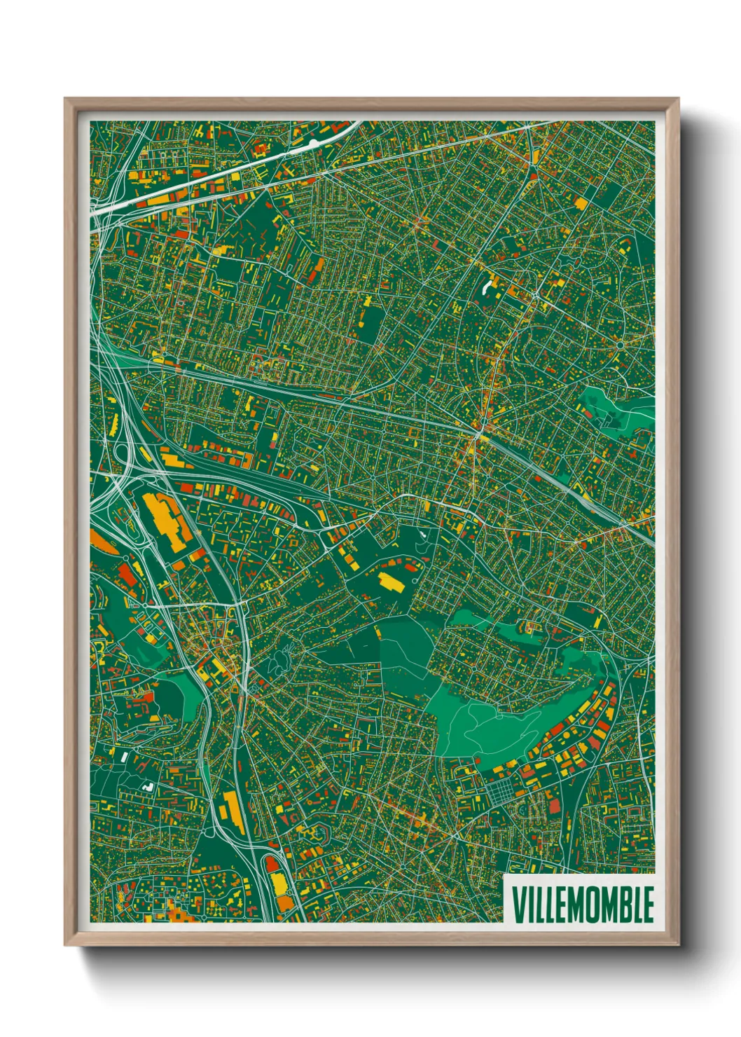 Une affiche de carte sur Villemomble