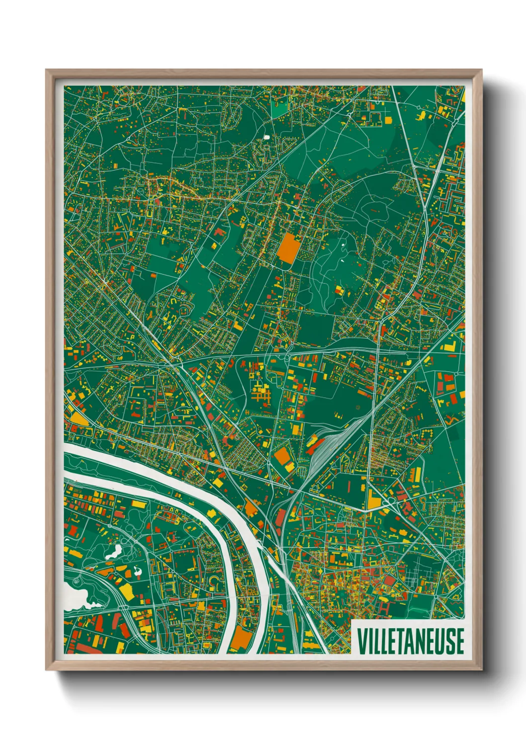 Une affiche de carte sur Villetaneuse