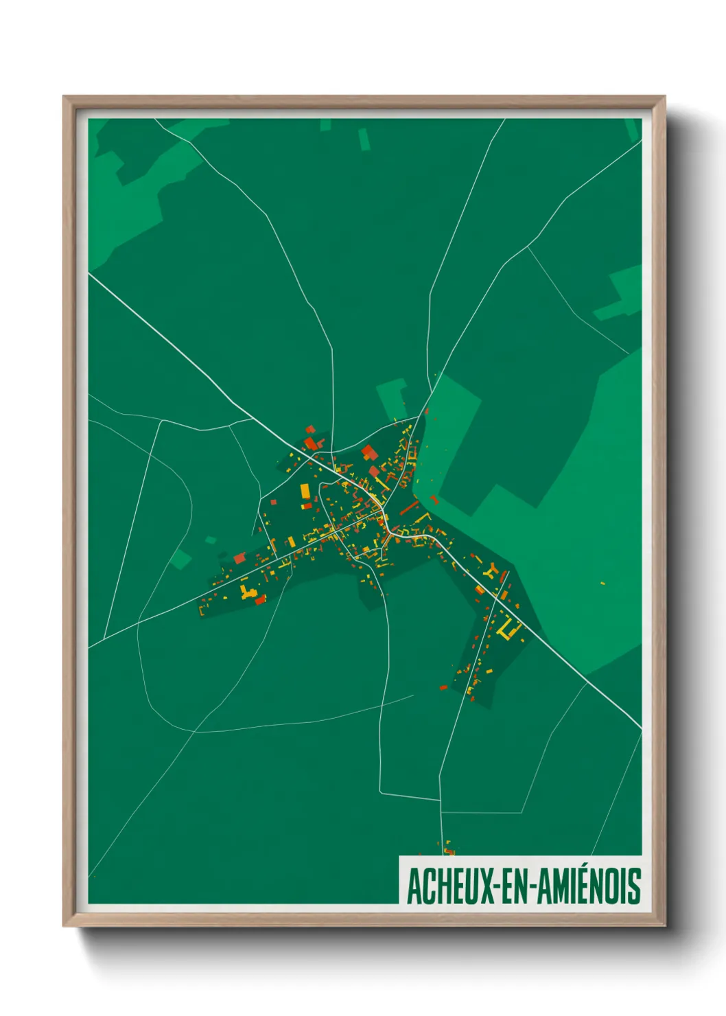 Une affiche de carte sur Acheux-en-Amiénois