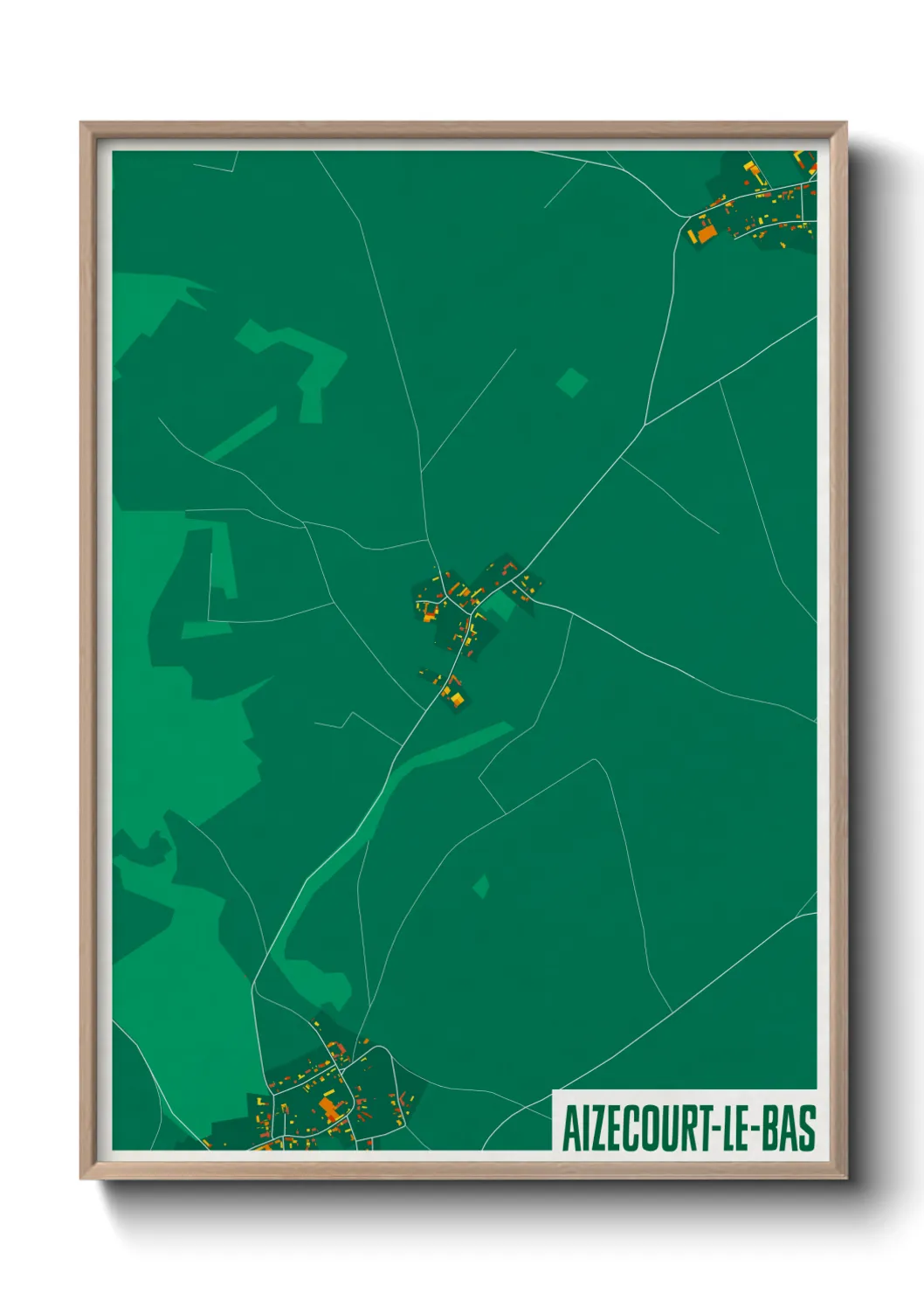 Une affiche de carte sur Aizecourt-le-Bas