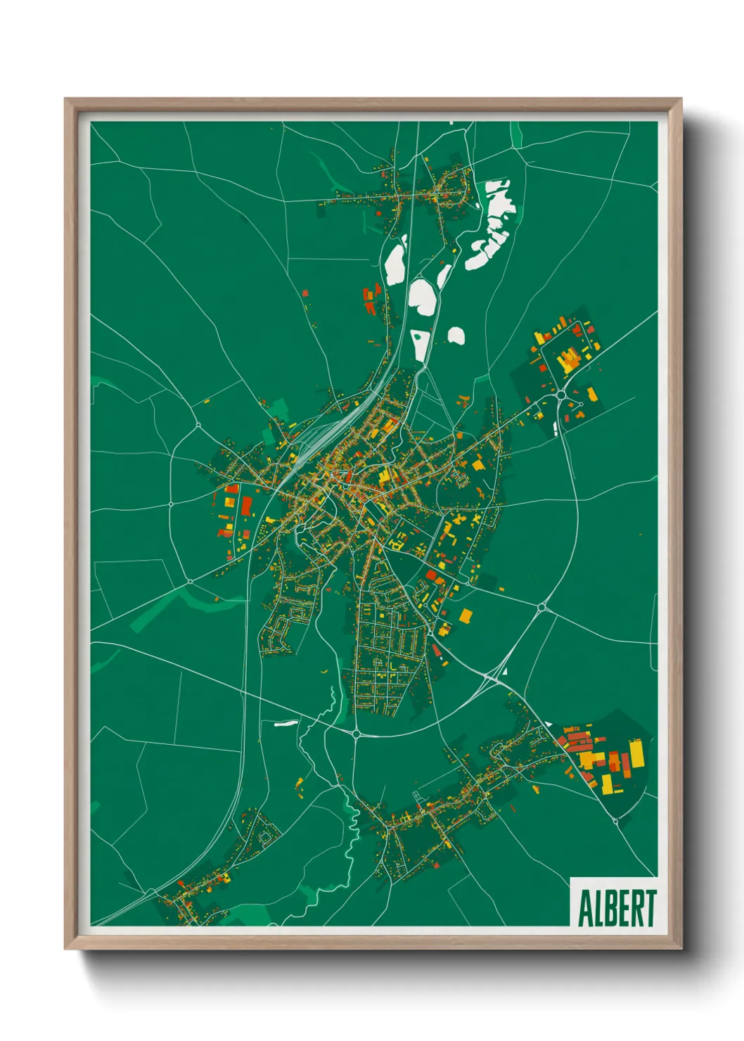 Une affiche de carte sur Albert