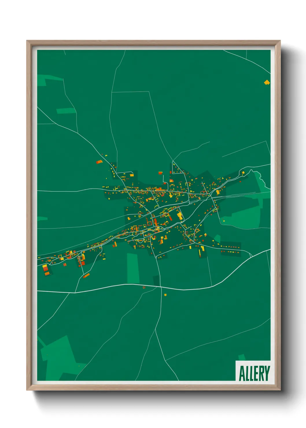 Une affiche de carte sur Allery