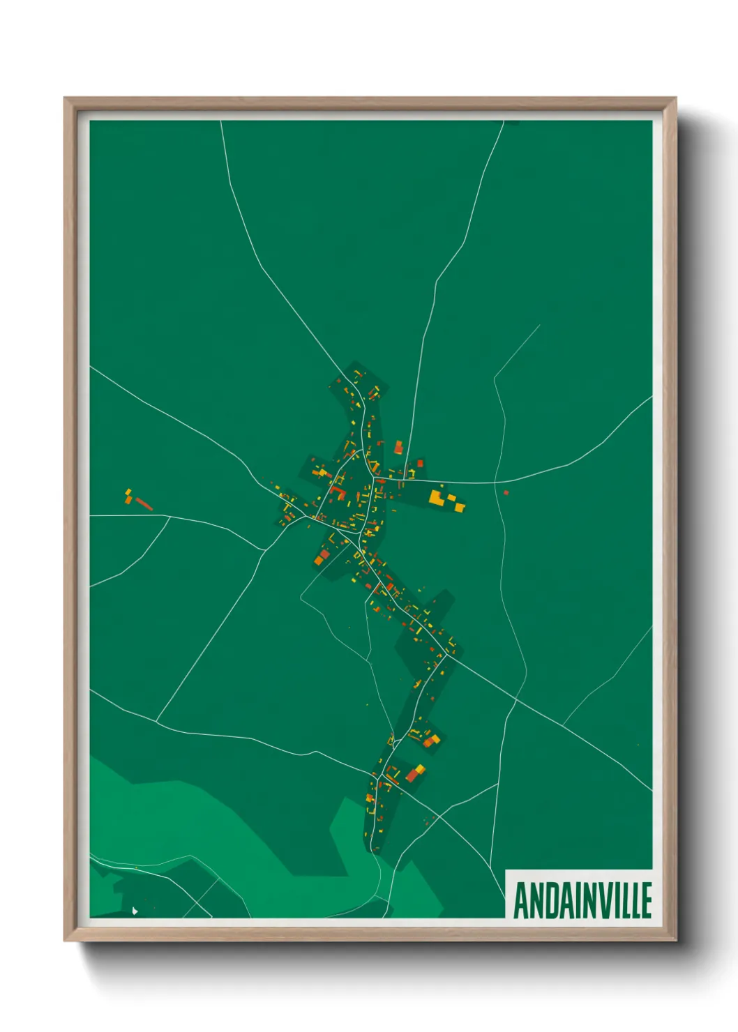 Une affiche de carte sur Andainville