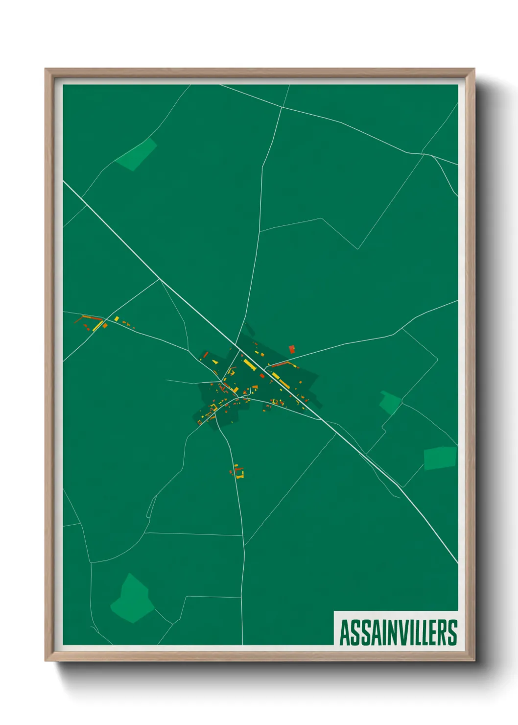 Une affiche de carte sur Assainvillers