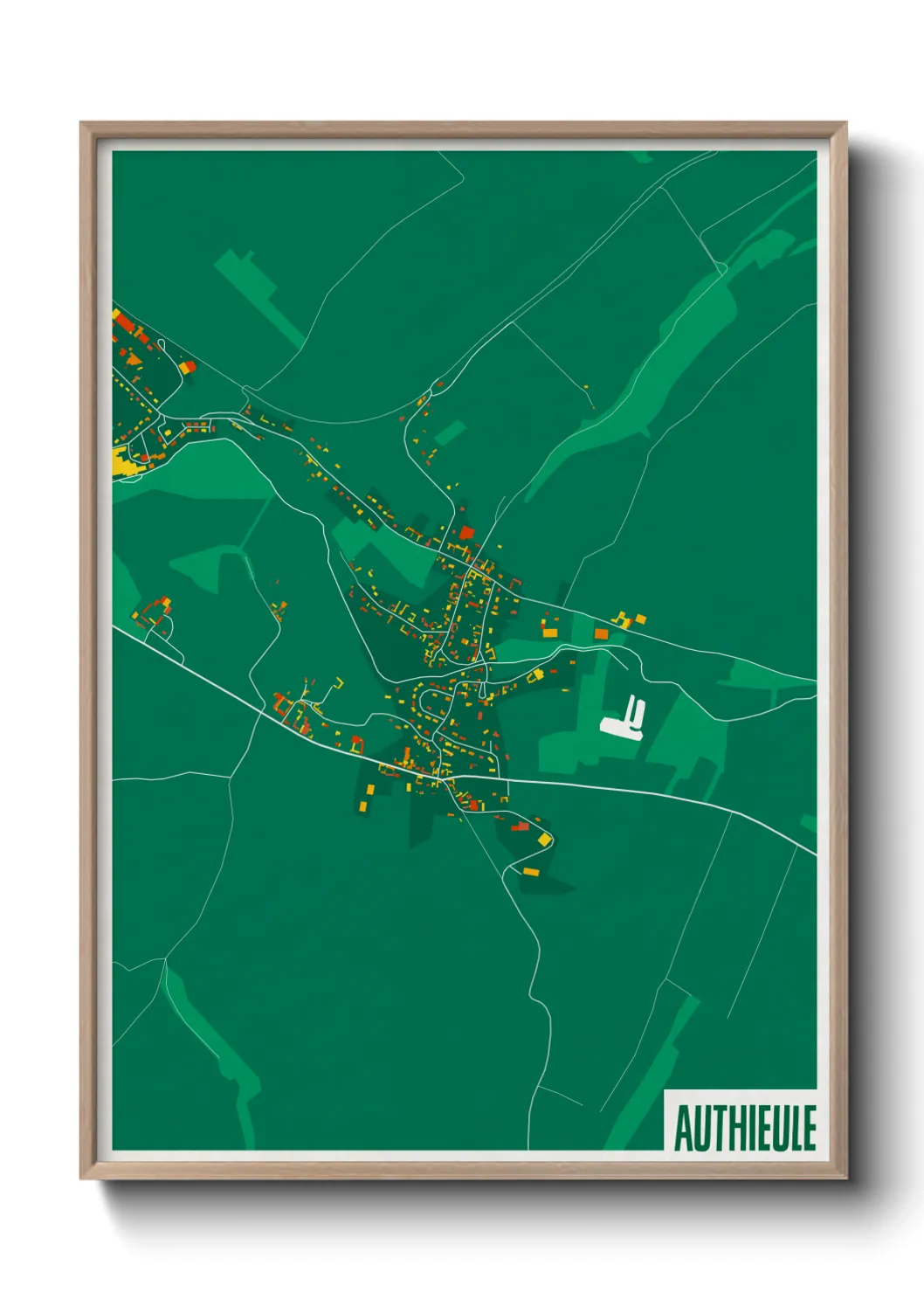 Une affiche de carte sur Authieule