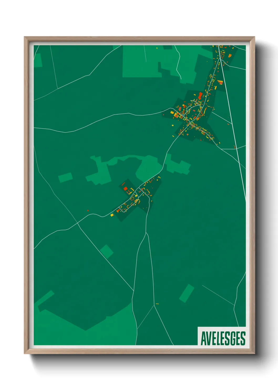 Une affiche de carte sur Avelesges