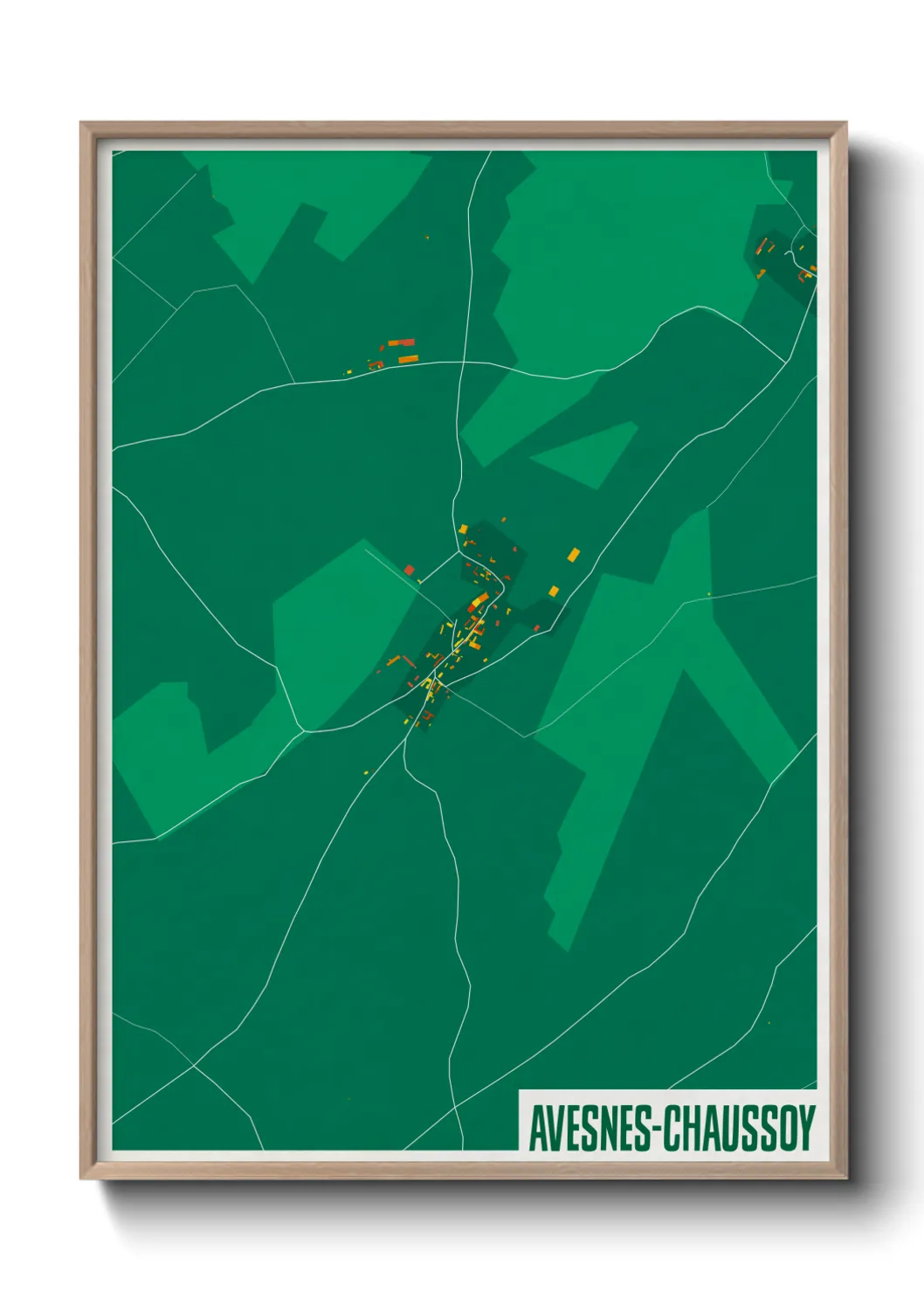 Une affiche de carte sur Avesnes-Chaussoy