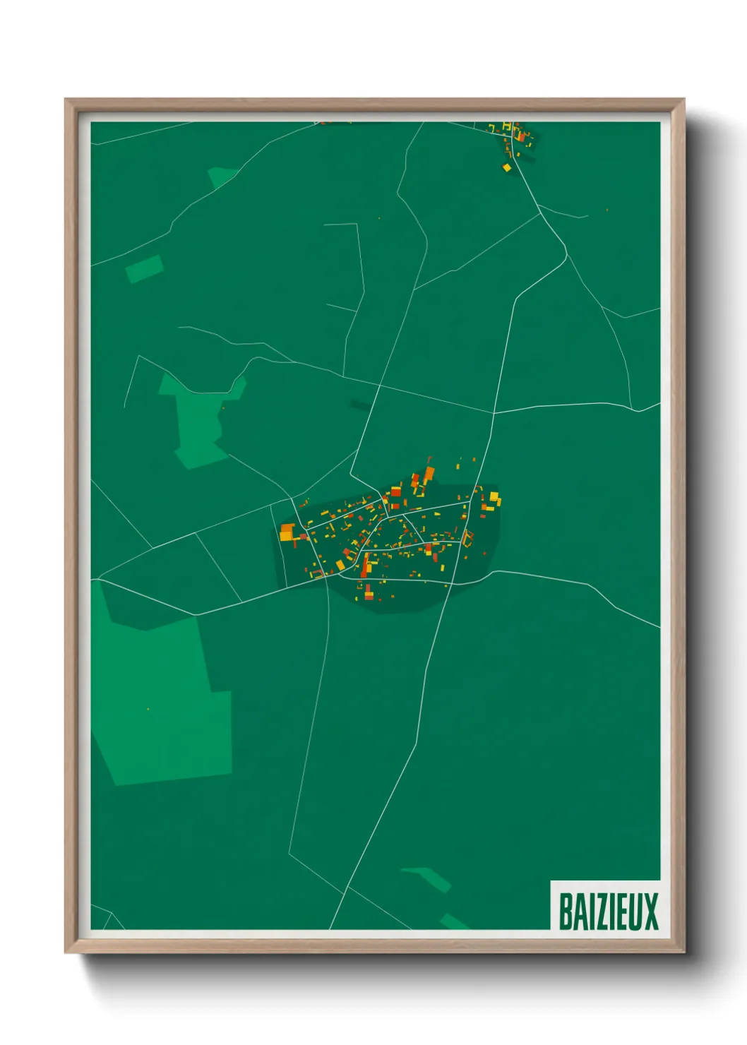 Une affiche de carte sur Baizieux