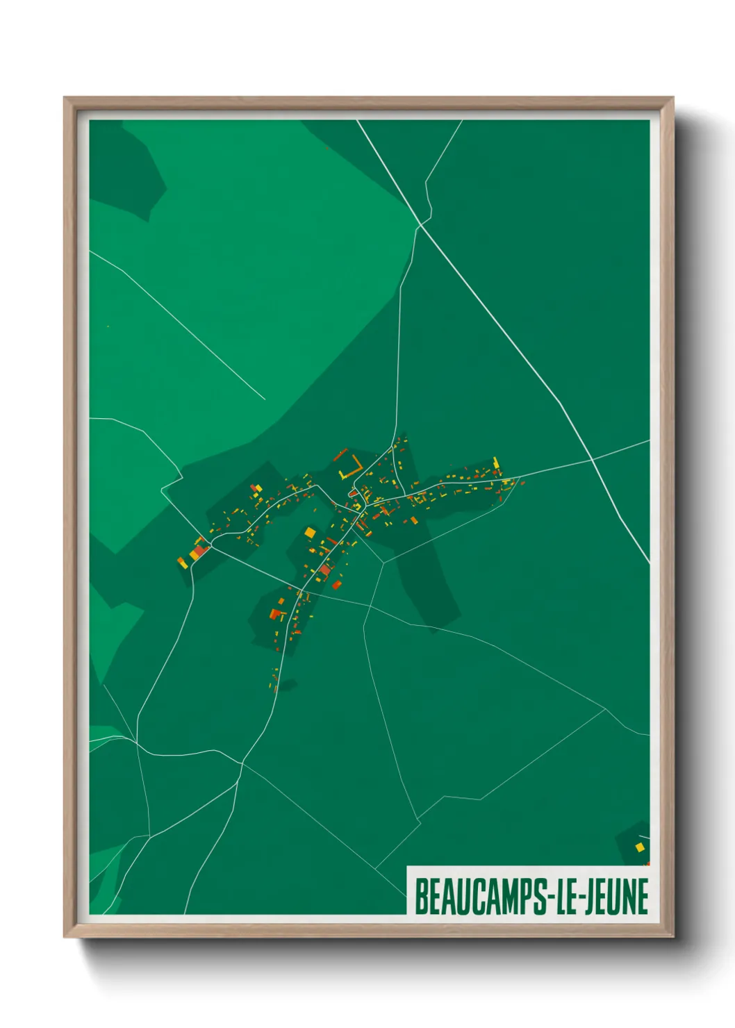 Une affiche de carte sur Beaucamps-le-Jeune