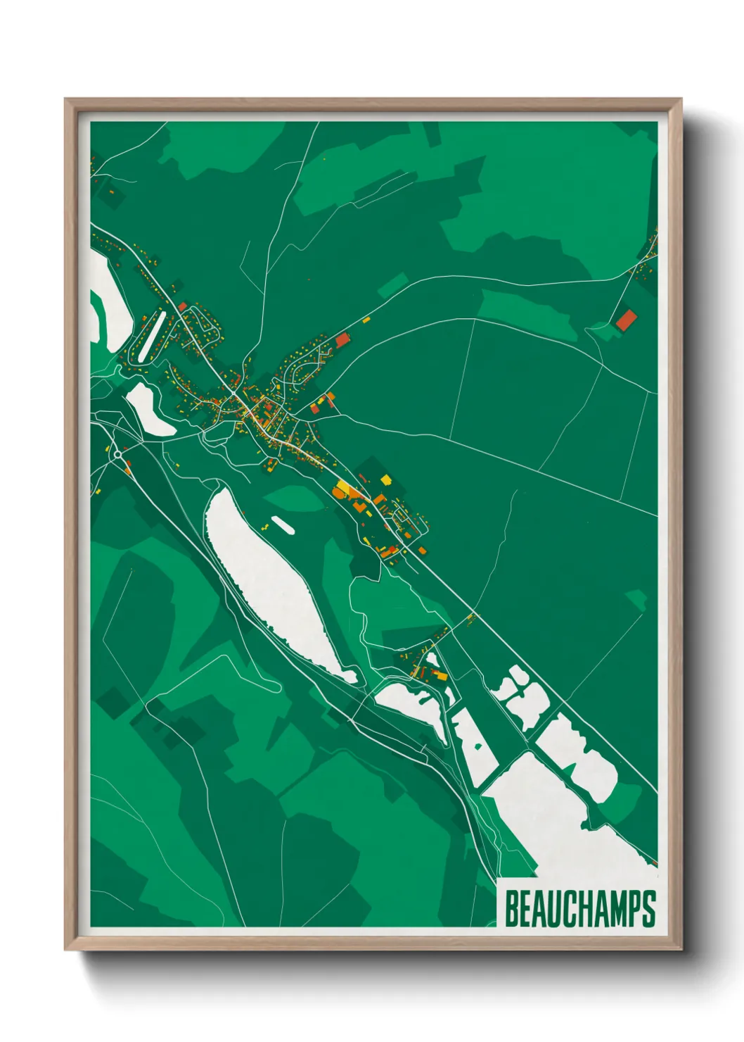 Une affiche de carte sur Beauchamps