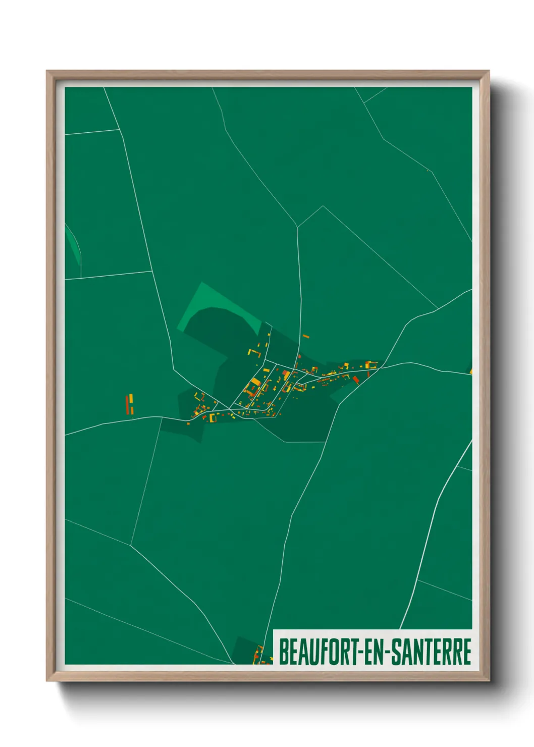 Une affiche de carte sur Beaufort-en-Santerre