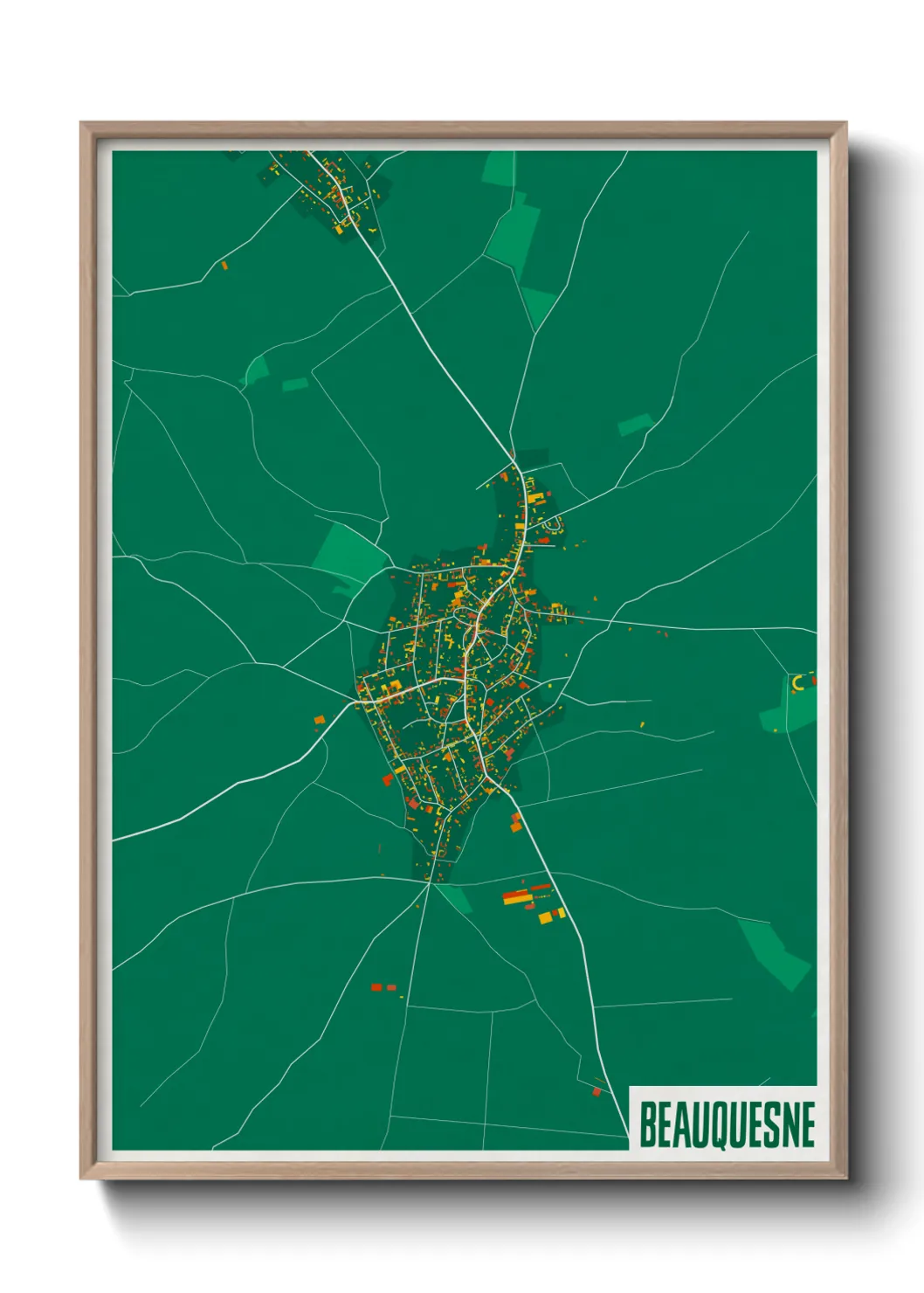 Une affiche de carte sur Beauquesne