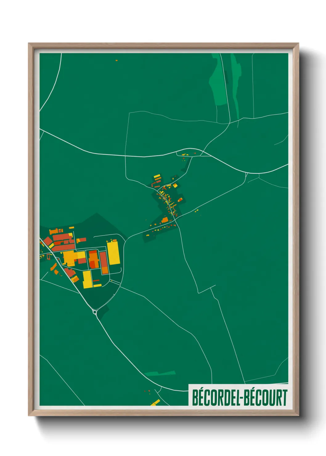 Une affiche de carte sur Bécordel-Bécourt