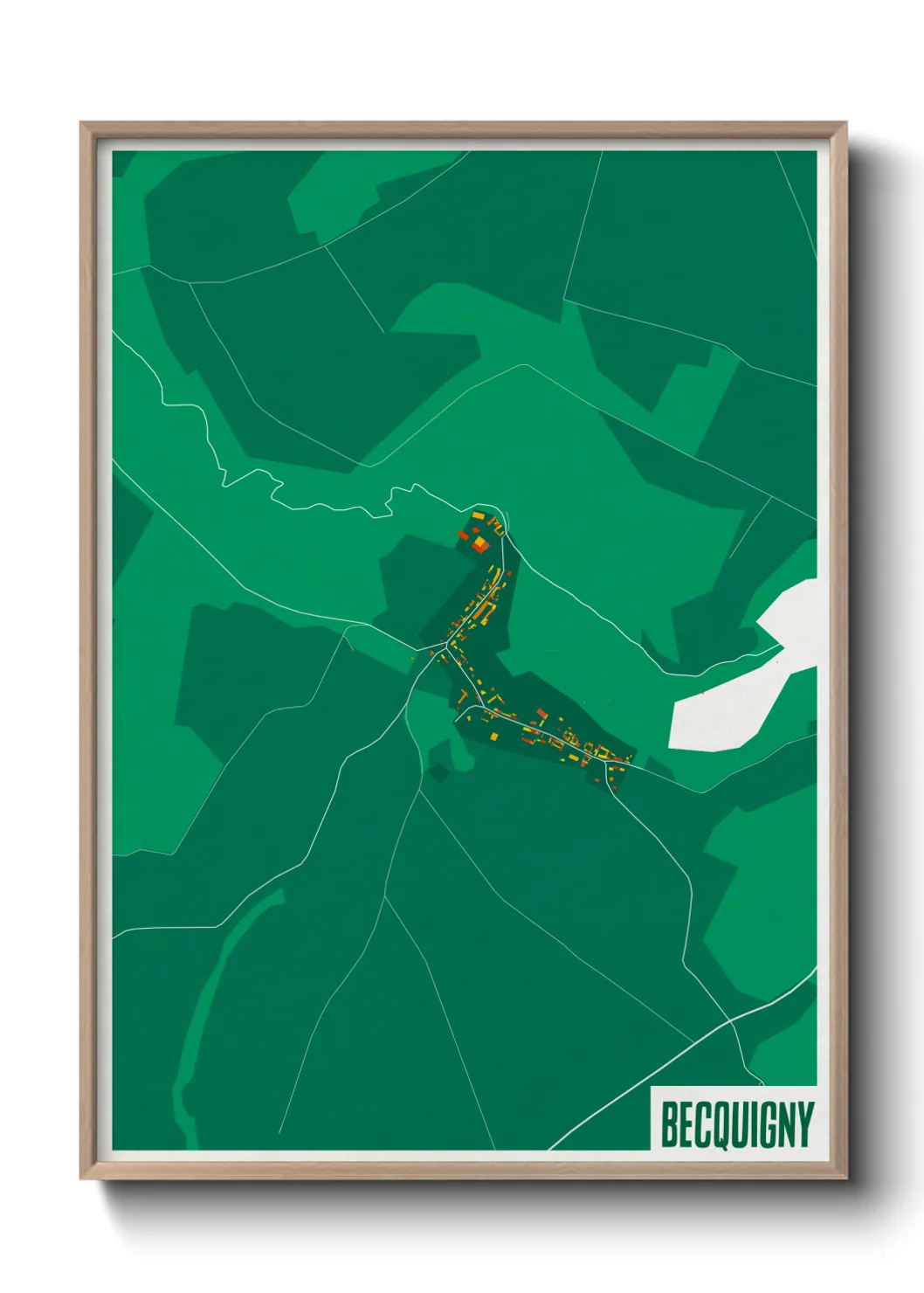 Une affiche de carte sur Becquigny