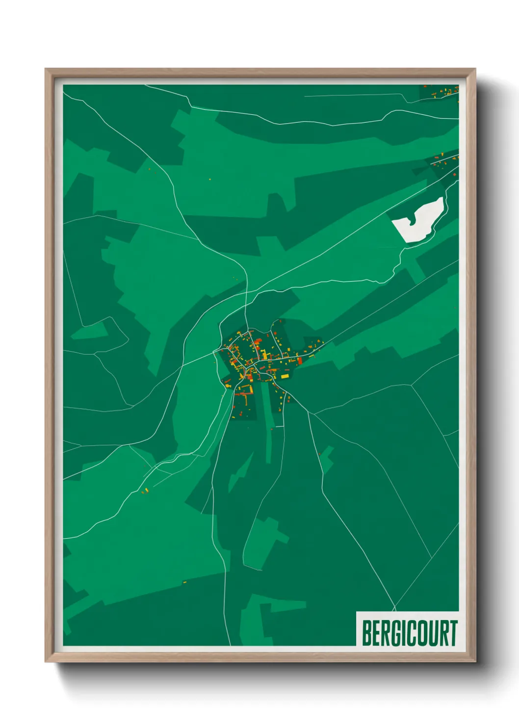 Une affiche de carte sur Bergicourt