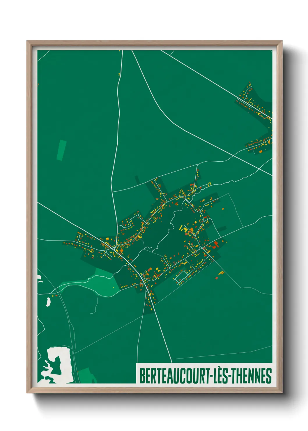 Une affiche de carte sur Berteaucourt-lès-Thennes
