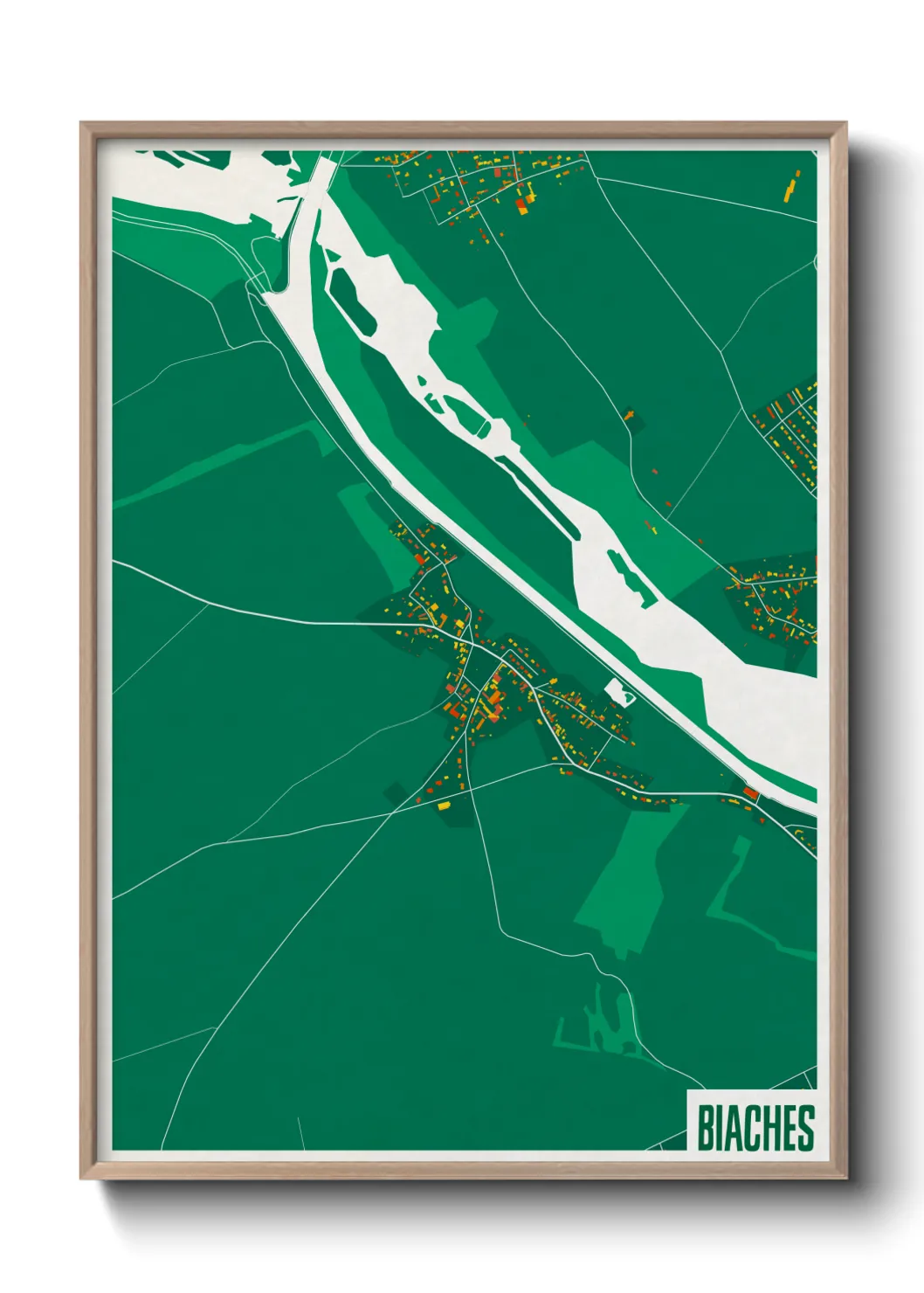 Une affiche de carte sur Biaches