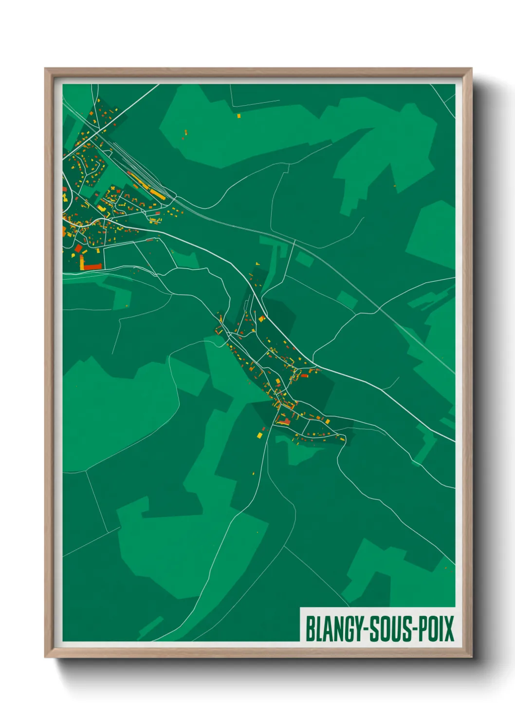 Une affiche de carte sur Blangy-sous-Poix