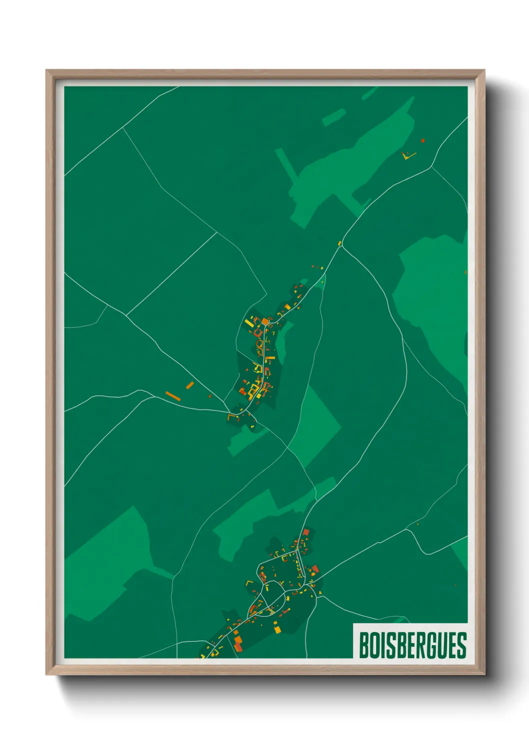 Une affiche de carte sur Boisbergues