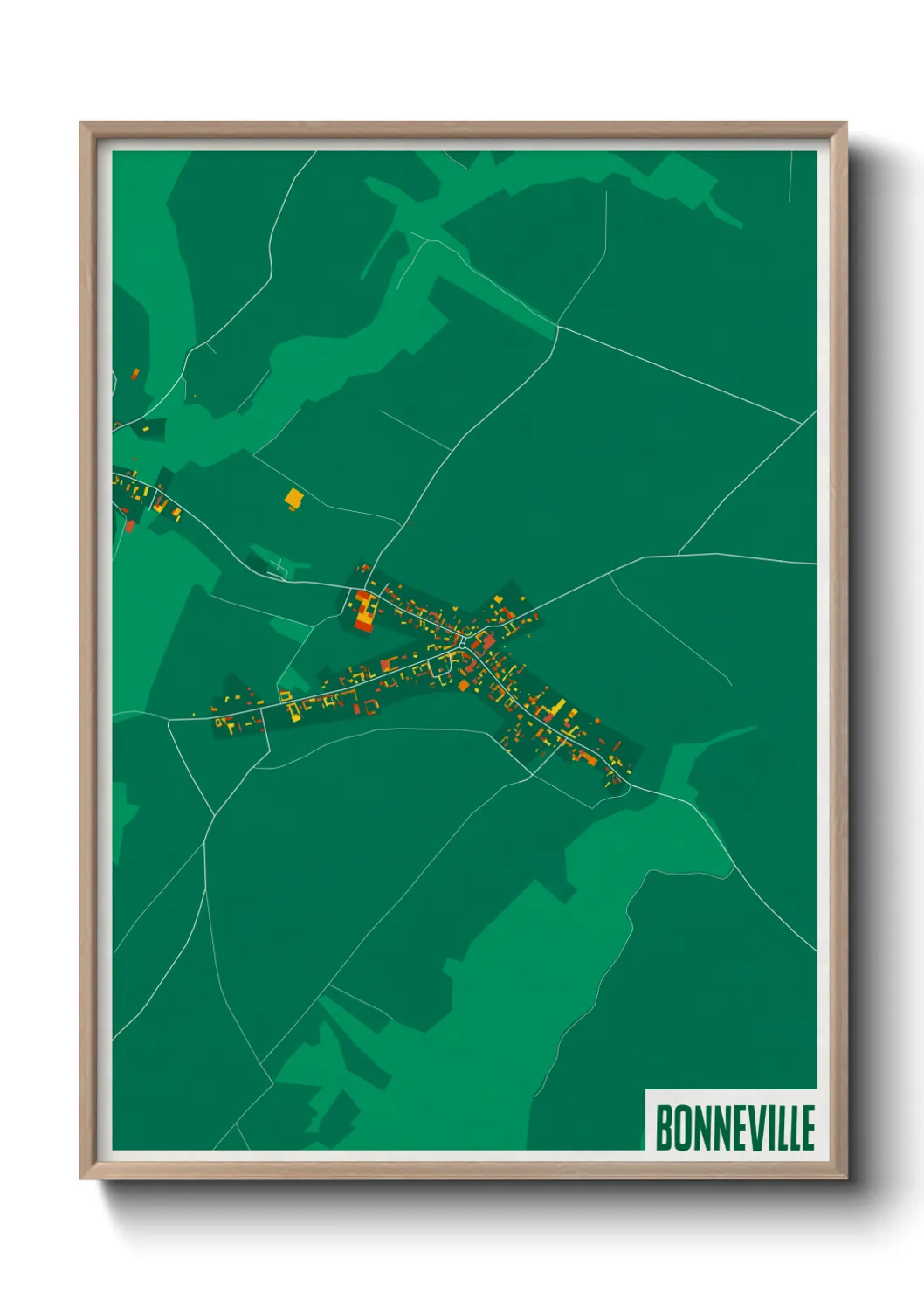 Une affiche de carte sur Bonneville