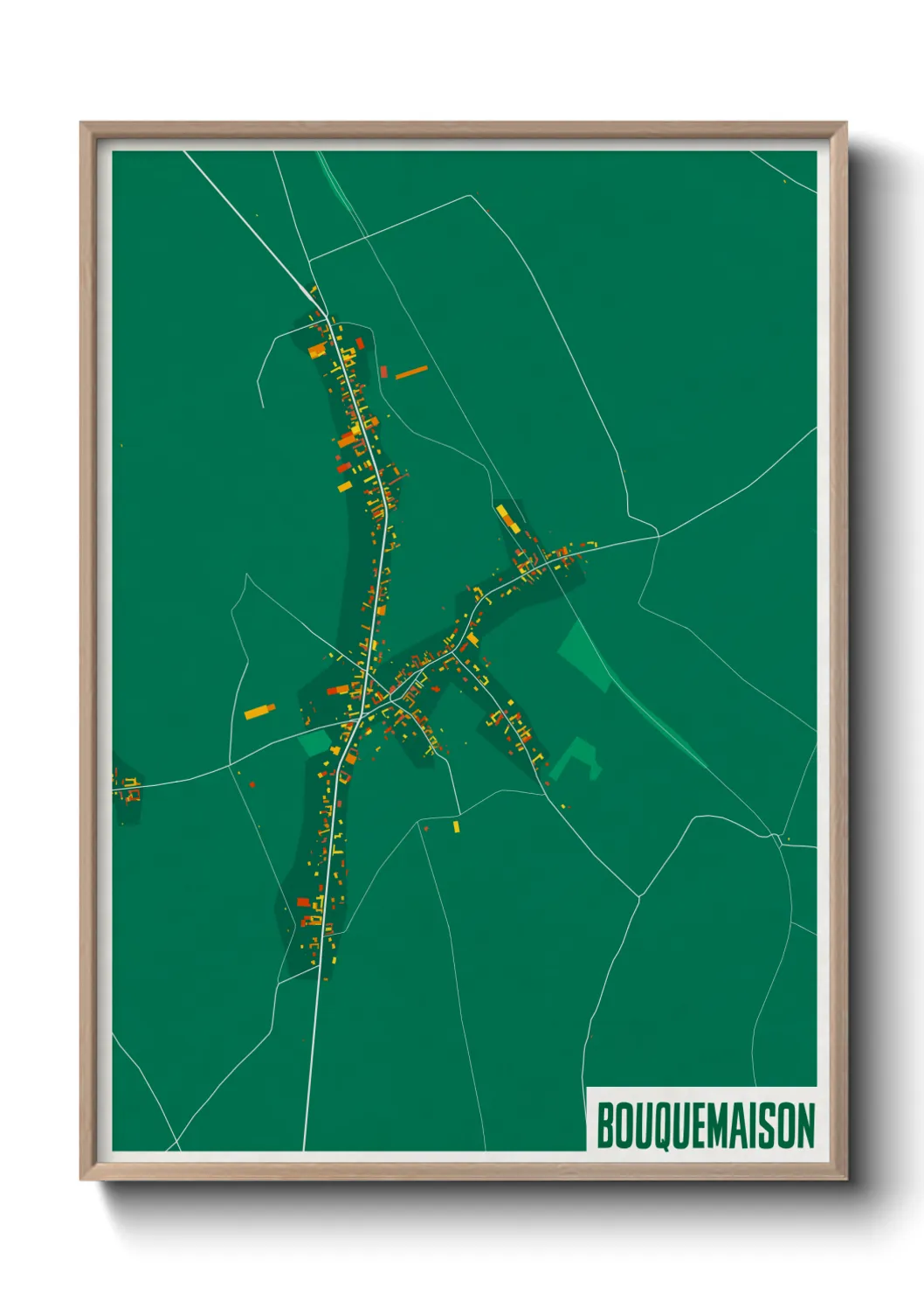 Une affiche de carte sur Bouquemaison