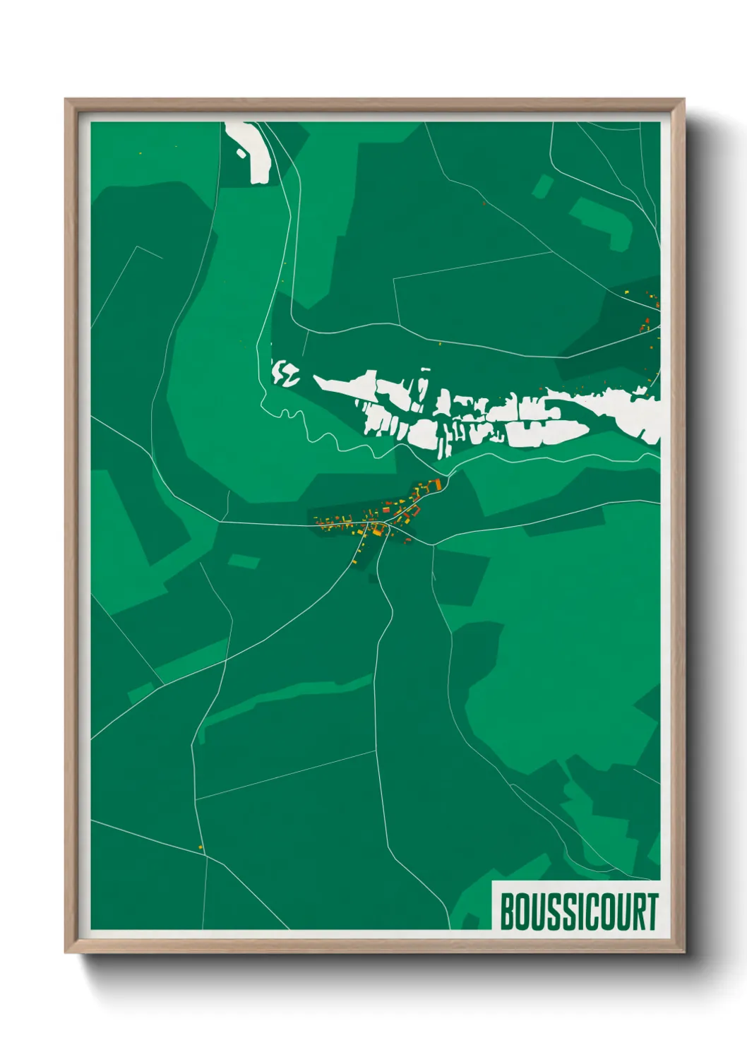 Une affiche de carte sur Boussicourt