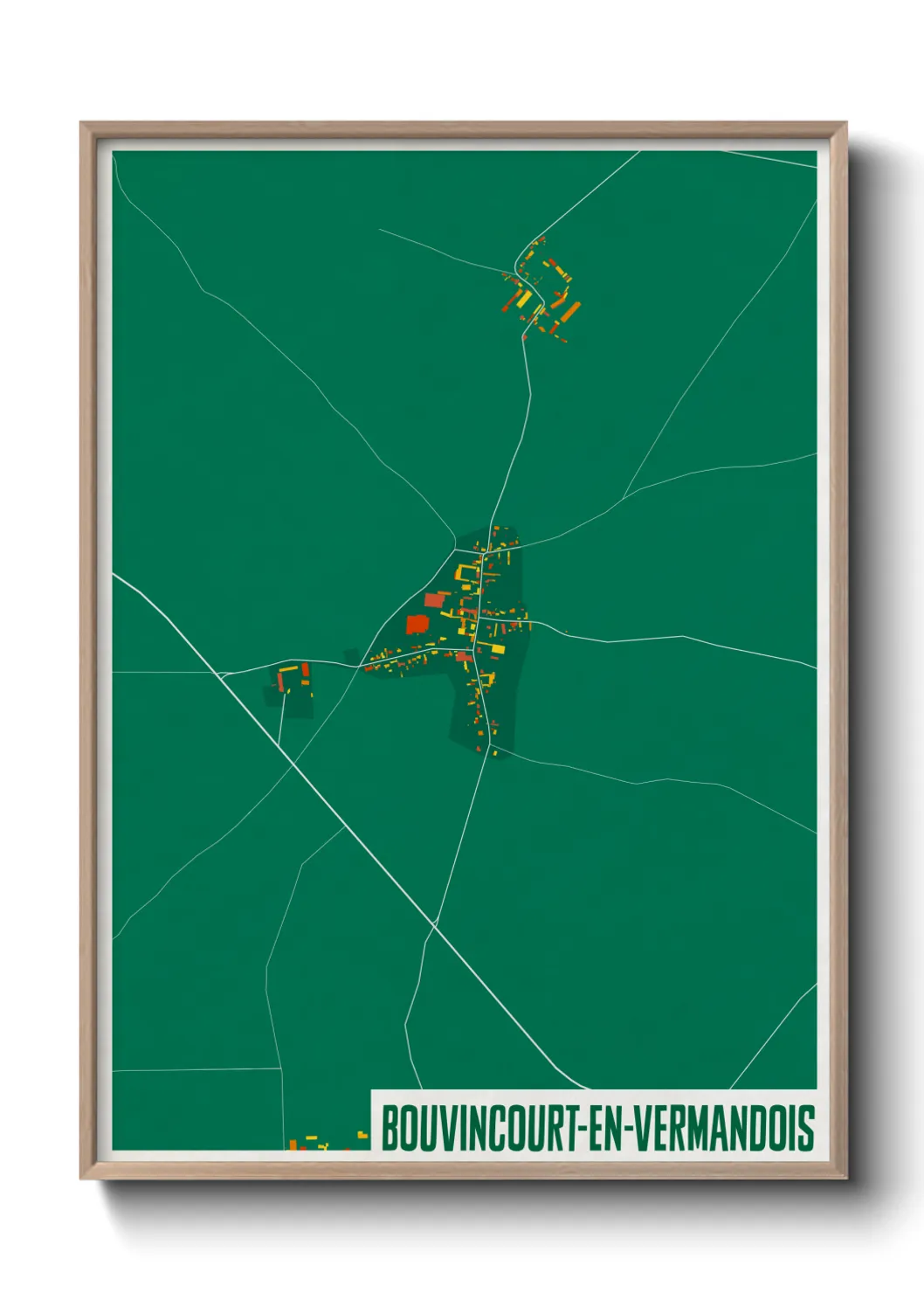 Une affiche de carte sur Bouvincourt-en-Vermandois