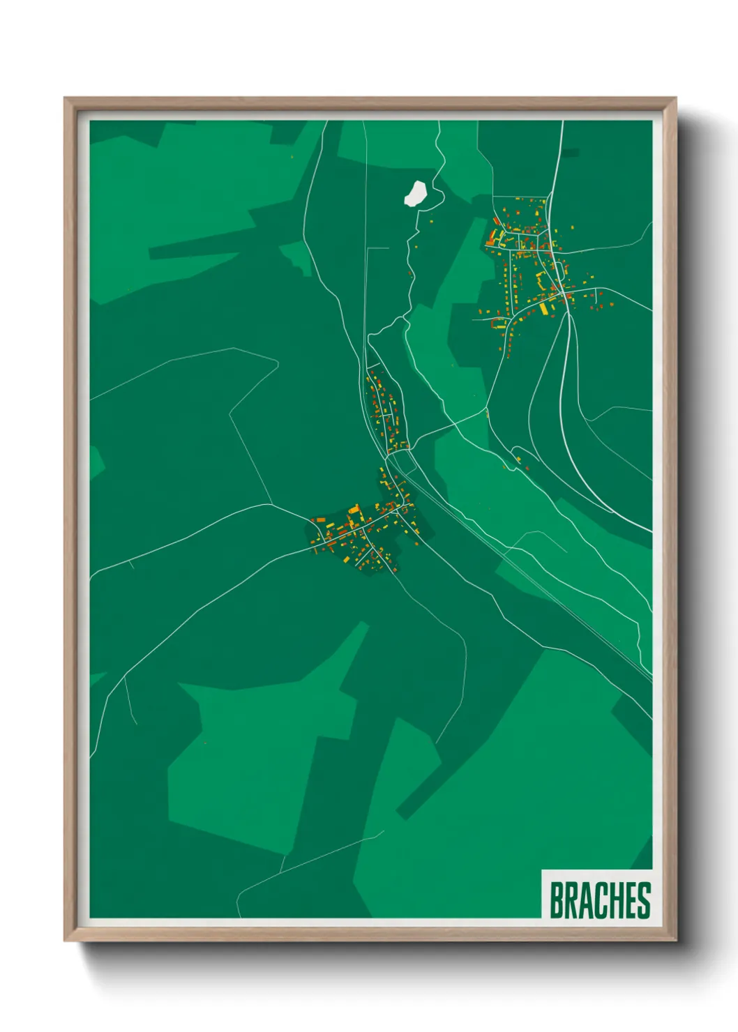 Une affiche de carte sur Braches