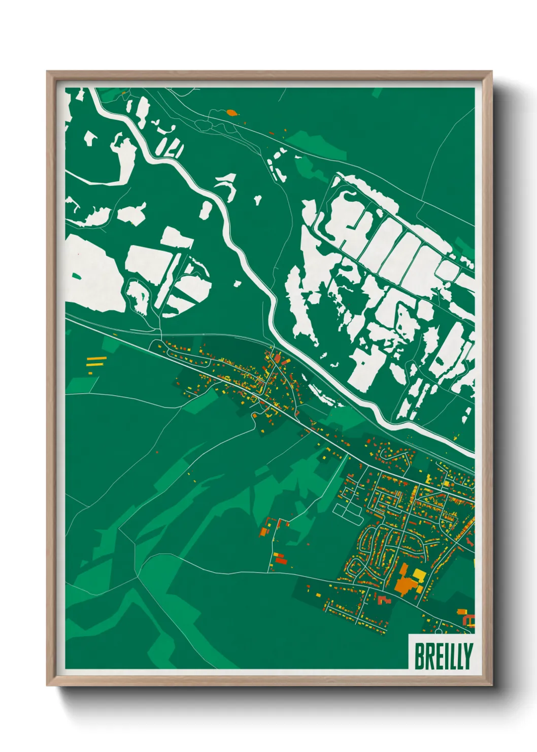 Une affiche de carte sur Breilly