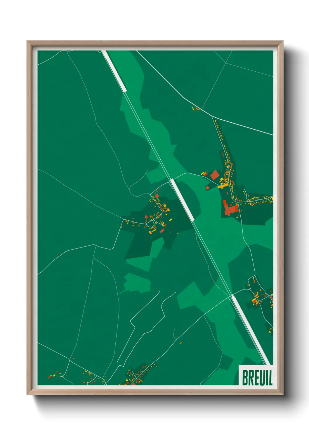 Une affiche de carte sur Breuil