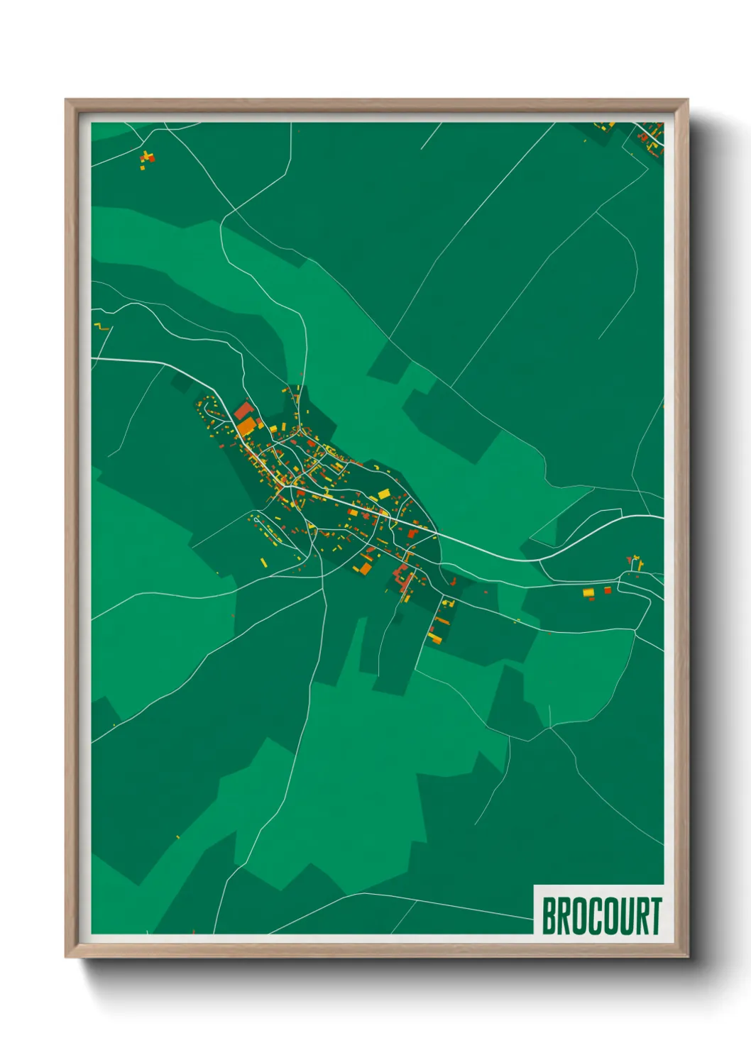 Une affiche de carte sur Brocourt