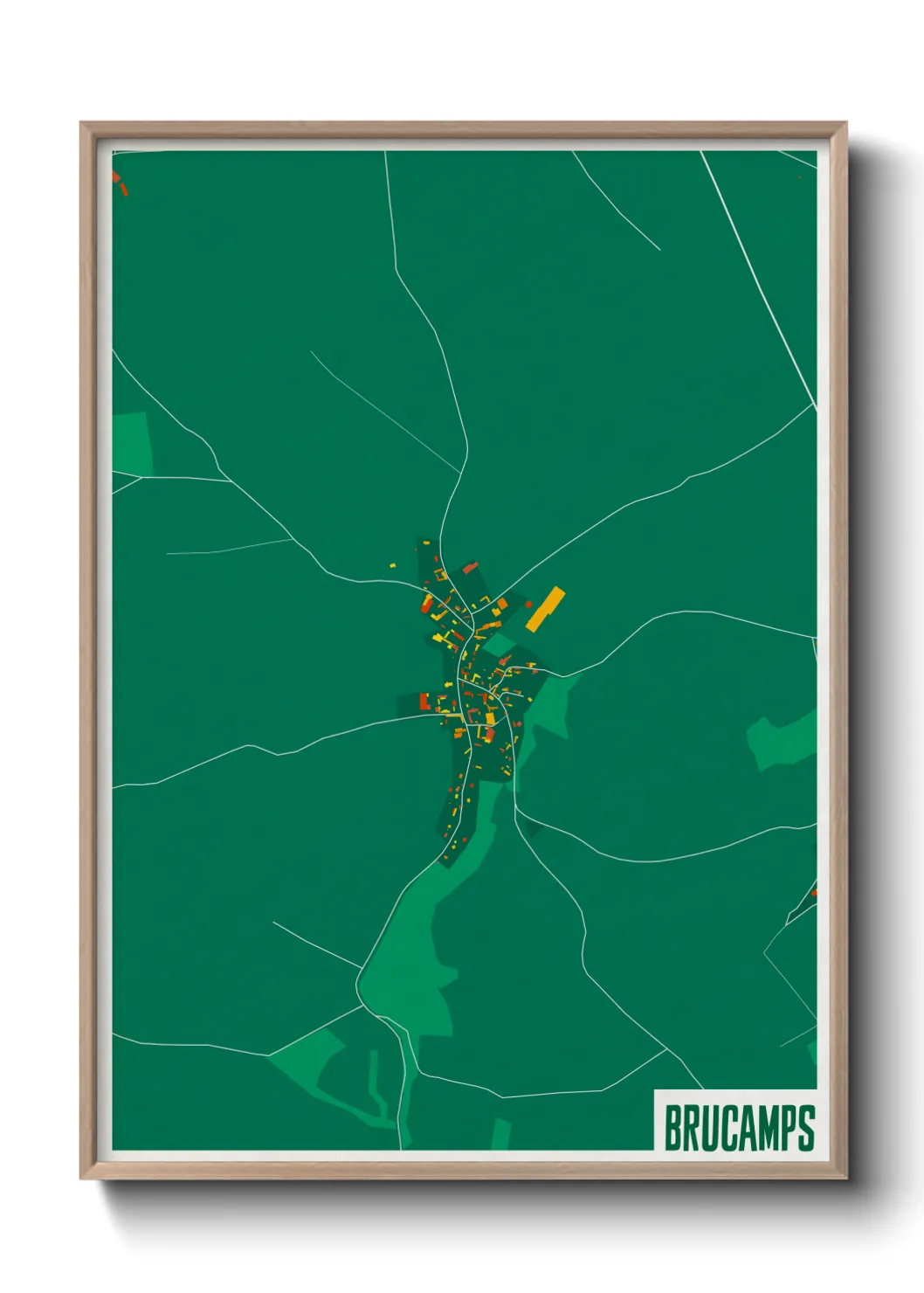 Une affiche de carte sur Brucamps