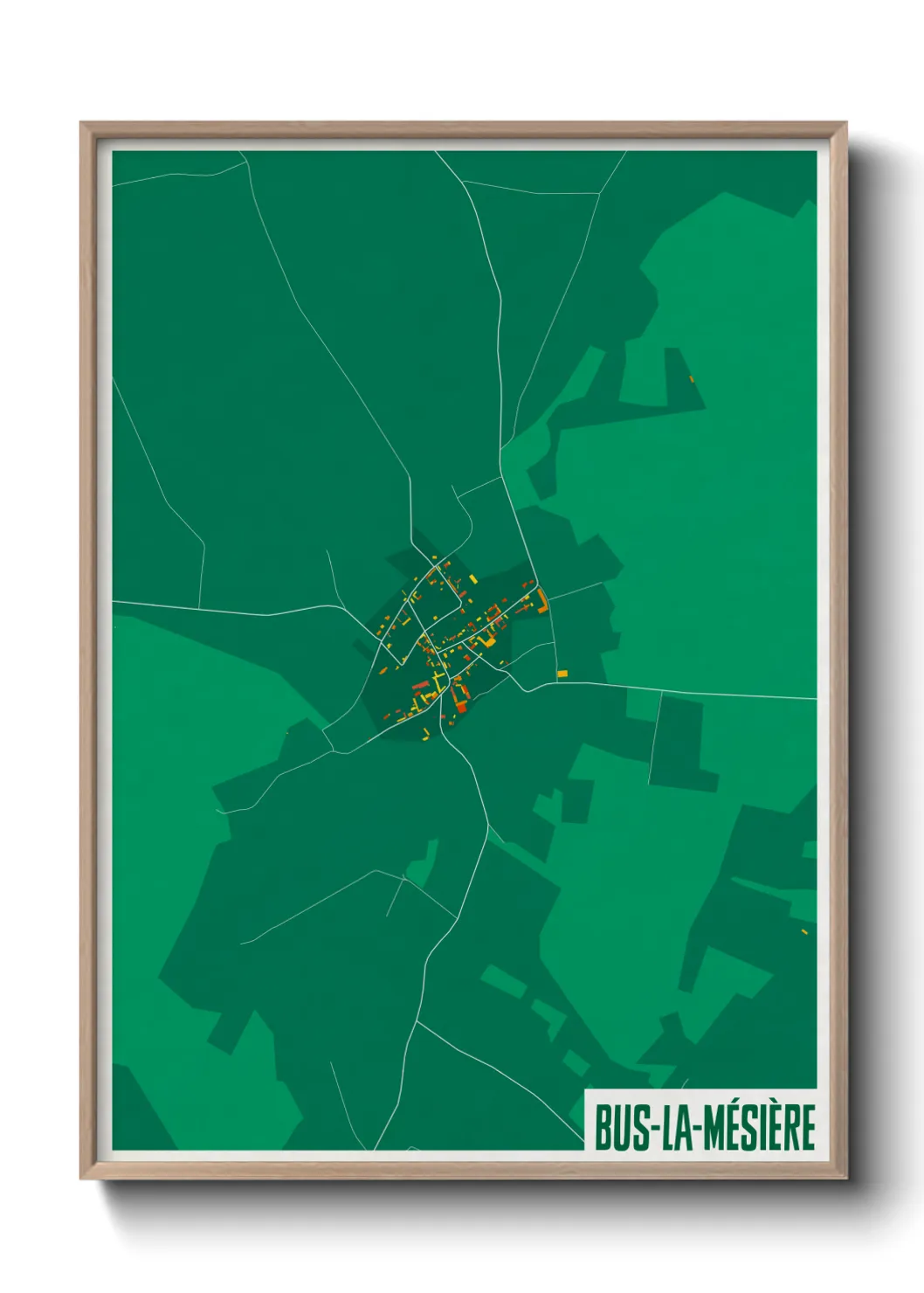 Une affiche de carte sur Bus-la-Mésière