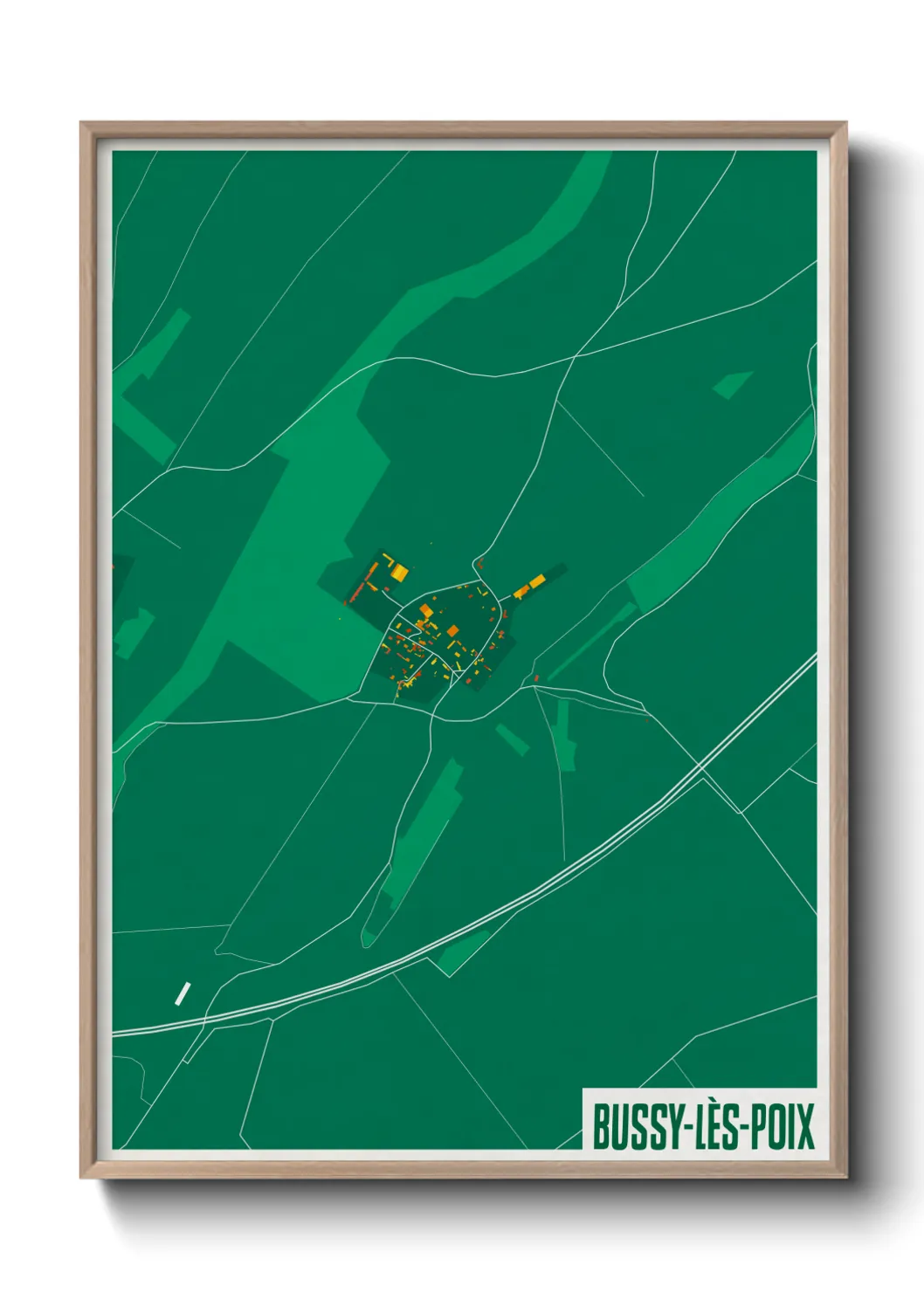 Une affiche de carte sur Bussy-lès-Poix