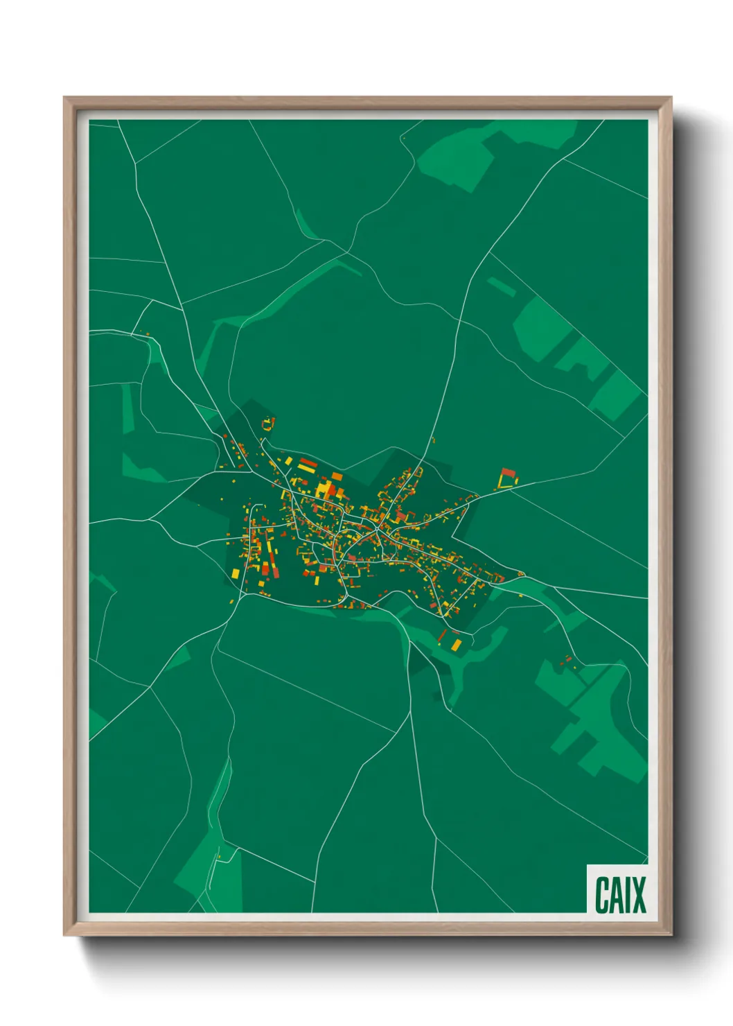 Une affiche de carte sur Caix