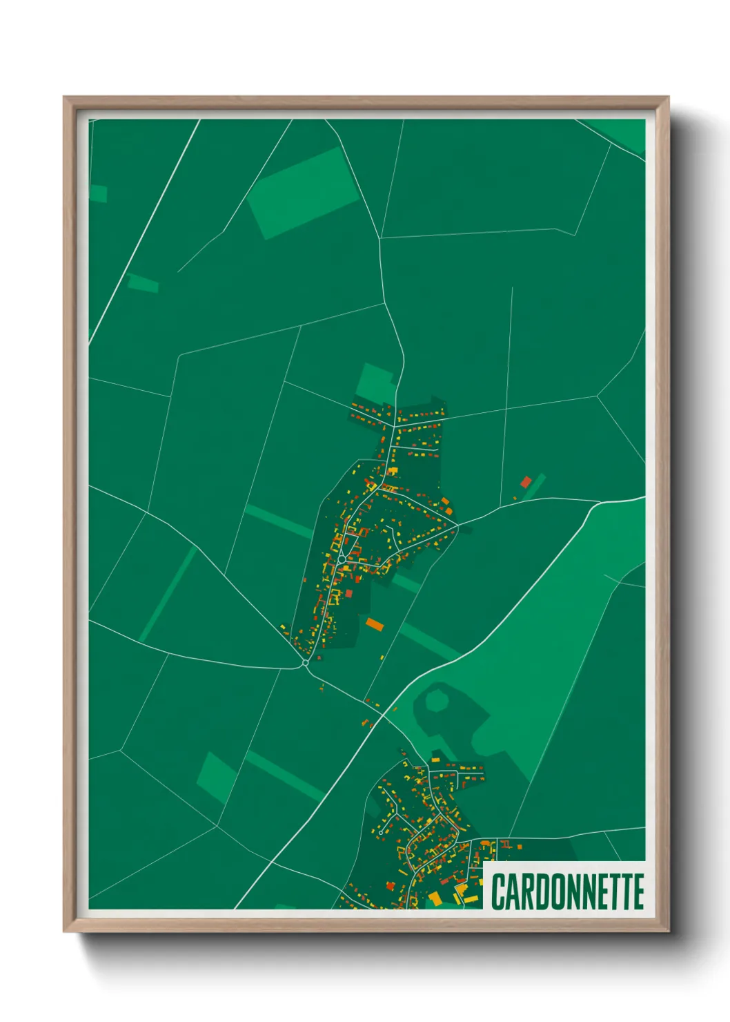 Une affiche de carte sur Cardonnette