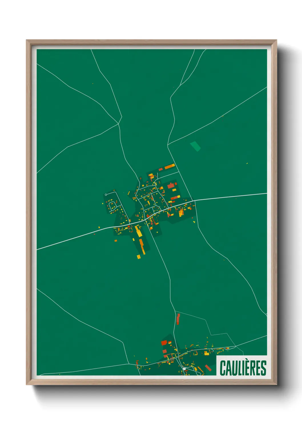 Une affiche de carte sur Caulières