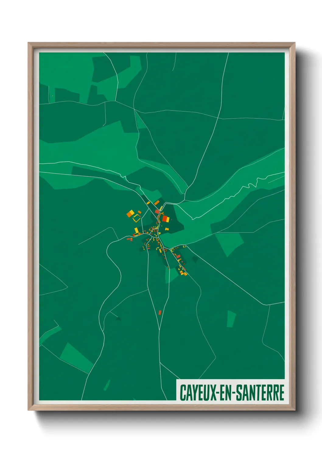 Une affiche de carte sur Cayeux-en-Santerre
