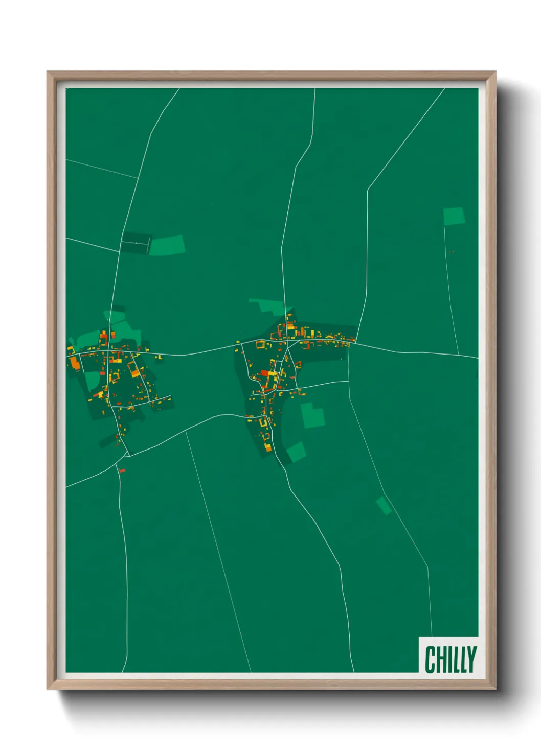 Une affiche de carte sur Chilly