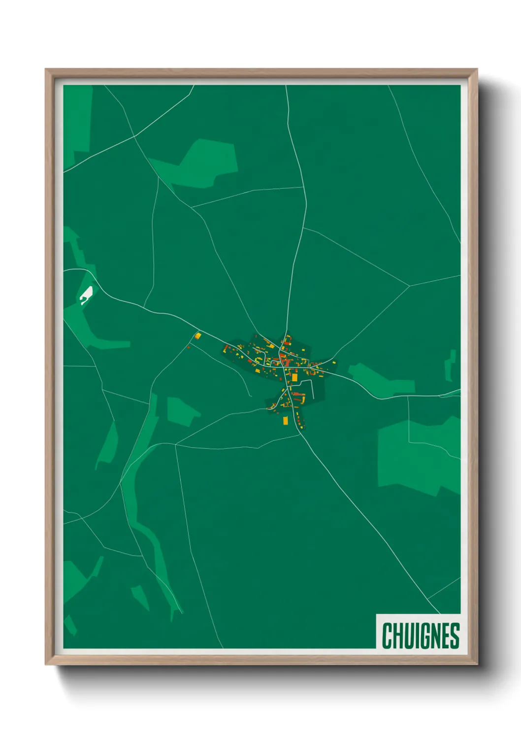 Une affiche de carte sur Chuignes